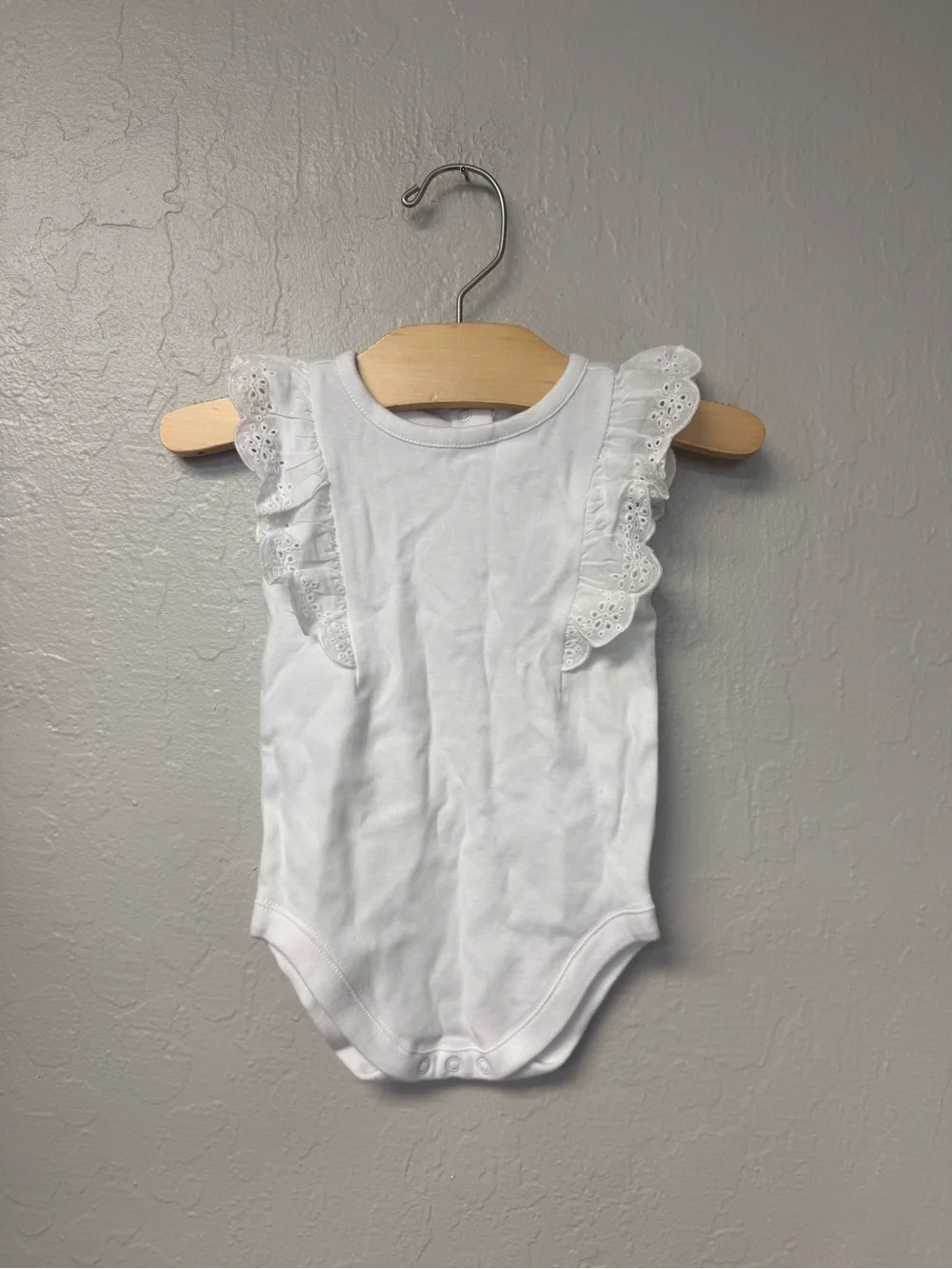 $15 ADD ON janie and‎ jack white bodysuit eyelet ruffle 3-6M mayoral zara h&m